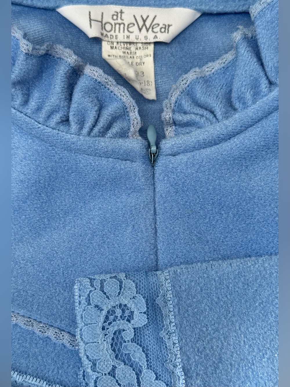 Vintage At Home Wear Sears Baby Blue Vintage House Coat House Dress XXL ((16-18) - Picture 5 of 16